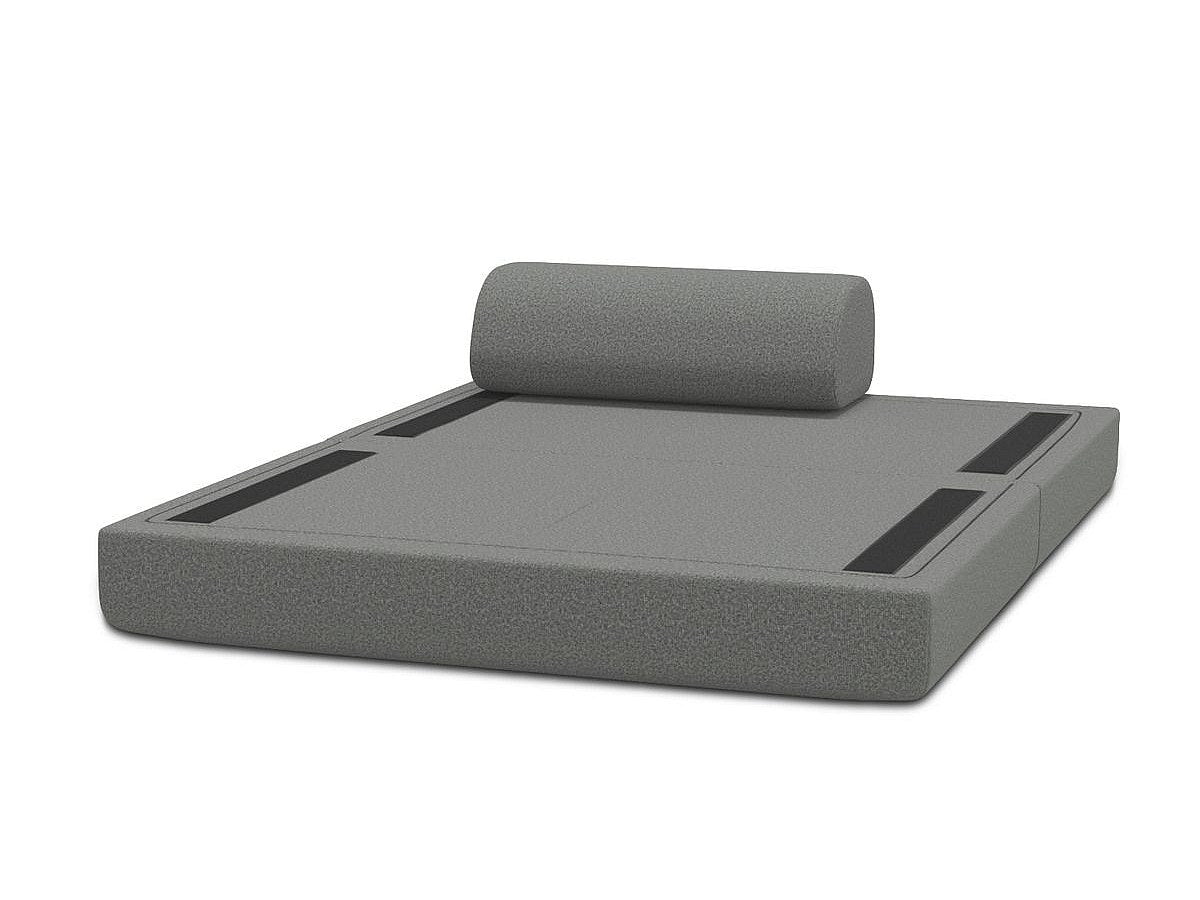 Canapé modulable convertible 2 places gris tissu