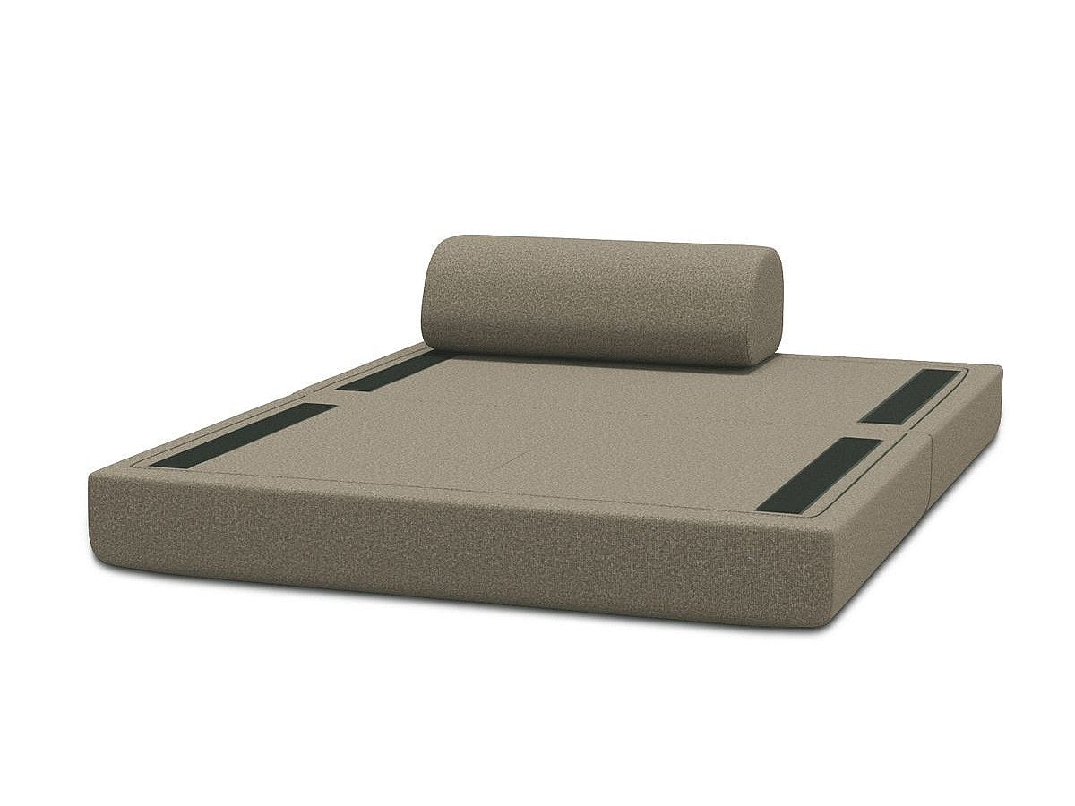 Canapé modulable convertible 2 places marron tissu