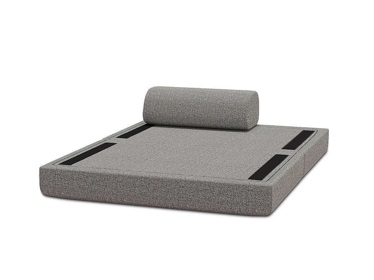 Canapé modulable convertible 2 places gris tissu