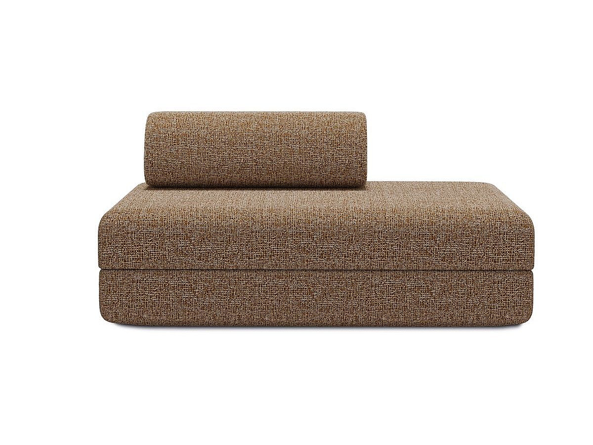 Canapé modulable convertible 2 places marron tissu