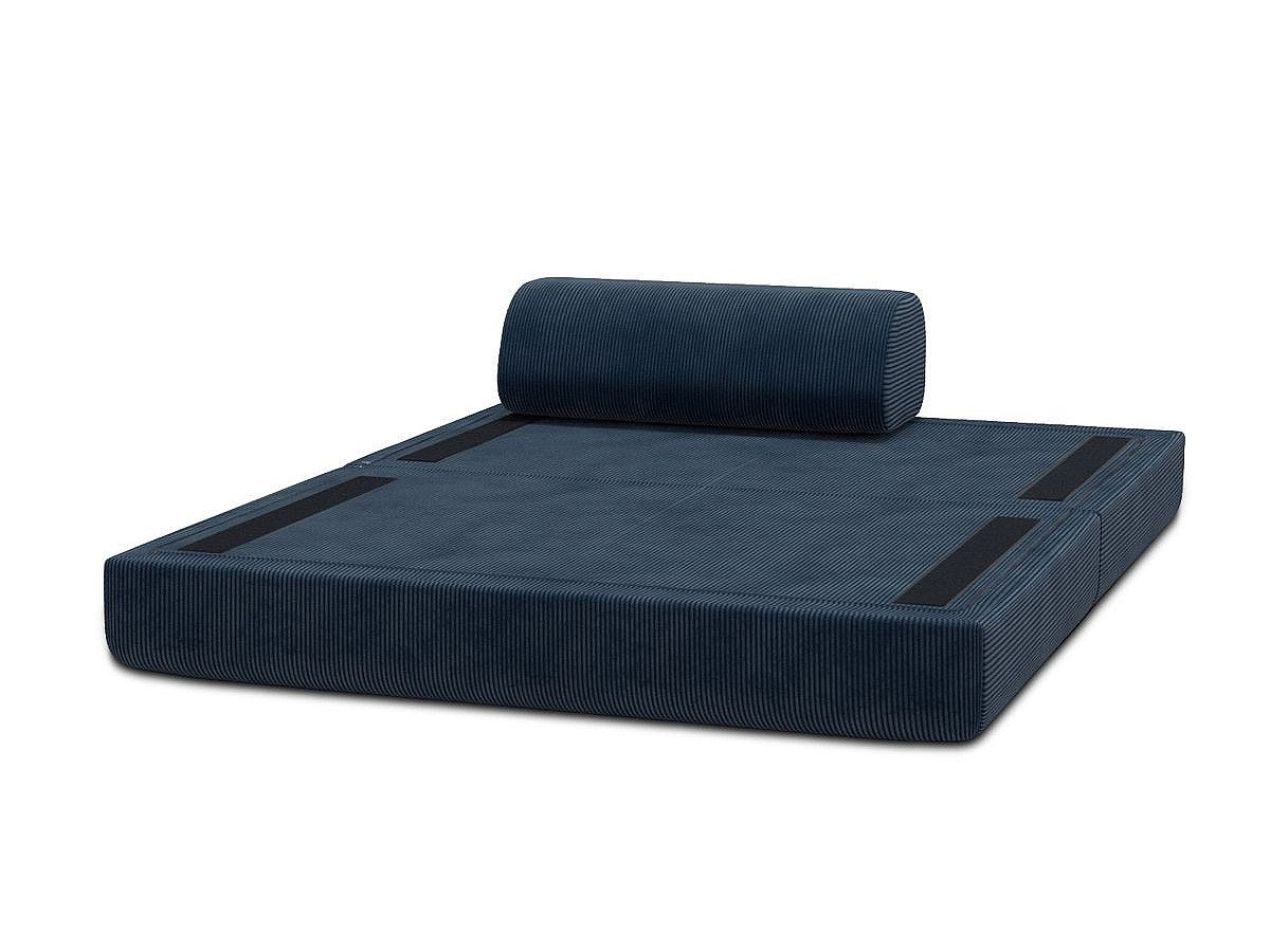 Canapé modulable convertible 2 places bleu velours