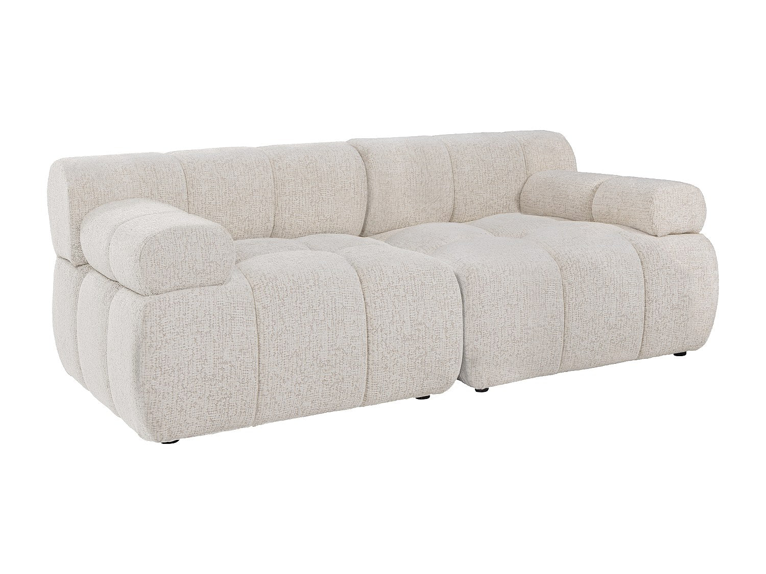 Canapé modulable 2 places beige tissu