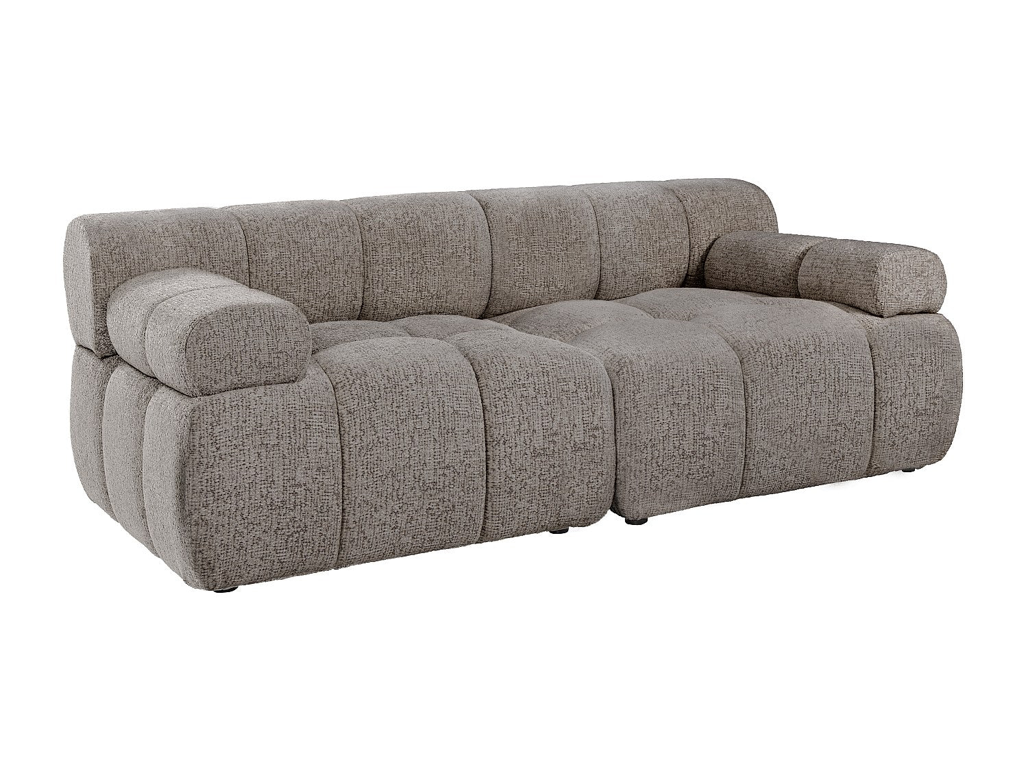 Canapé modulable 2 places taupe tissu