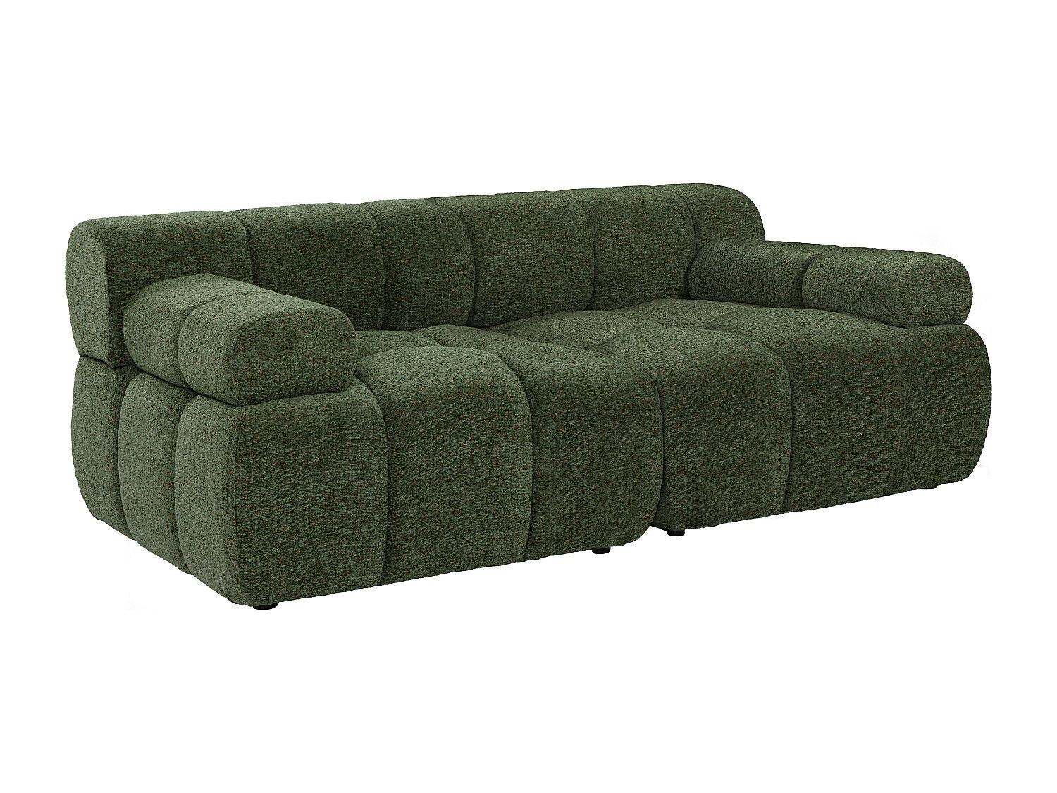 Canapé modulable 2 places vert tissu