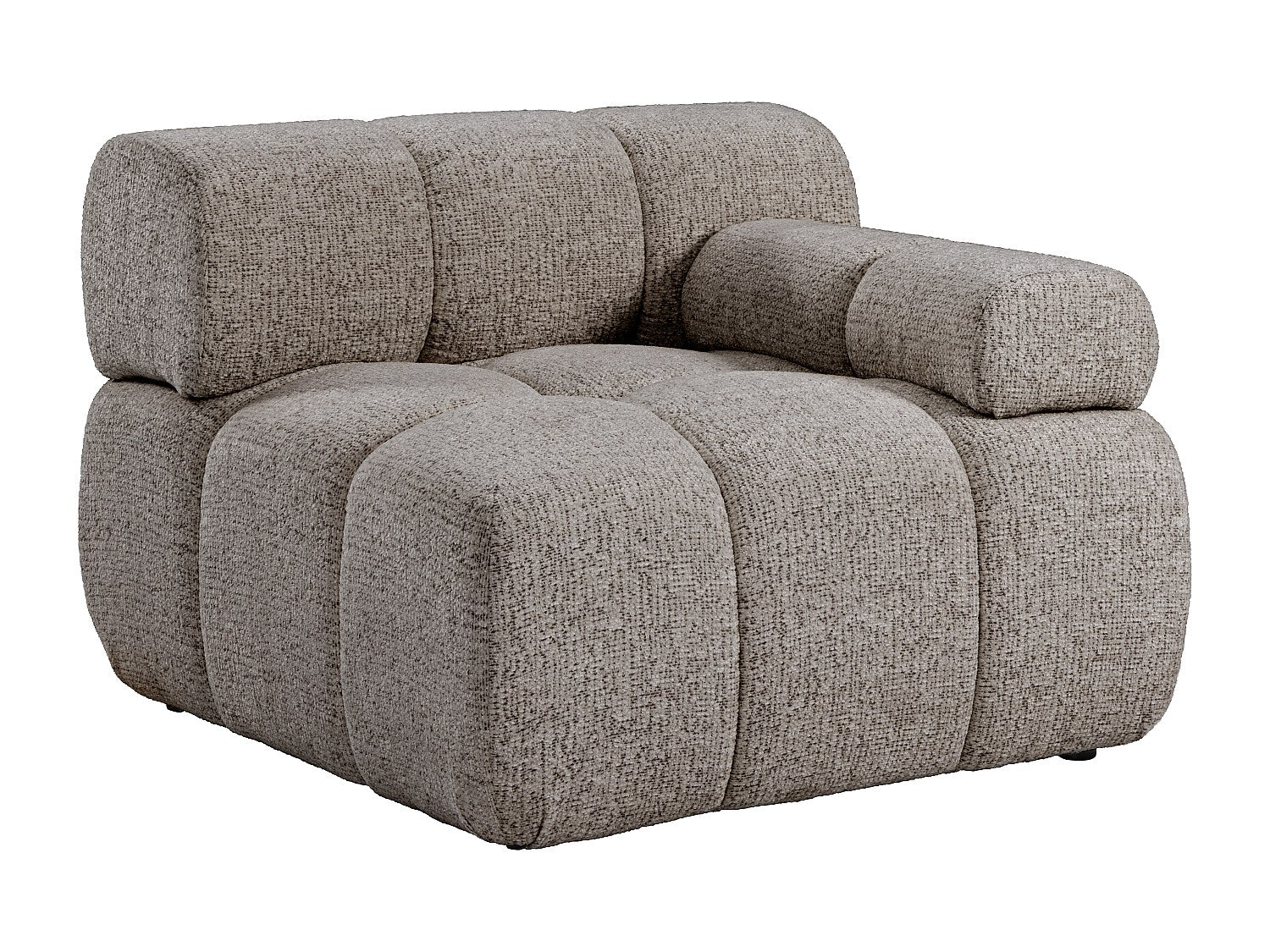Canapé modulable 5 places taupe tissu