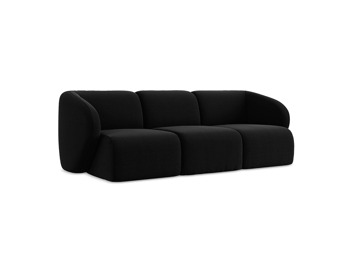 Canapé modulable 3 places noir tissu