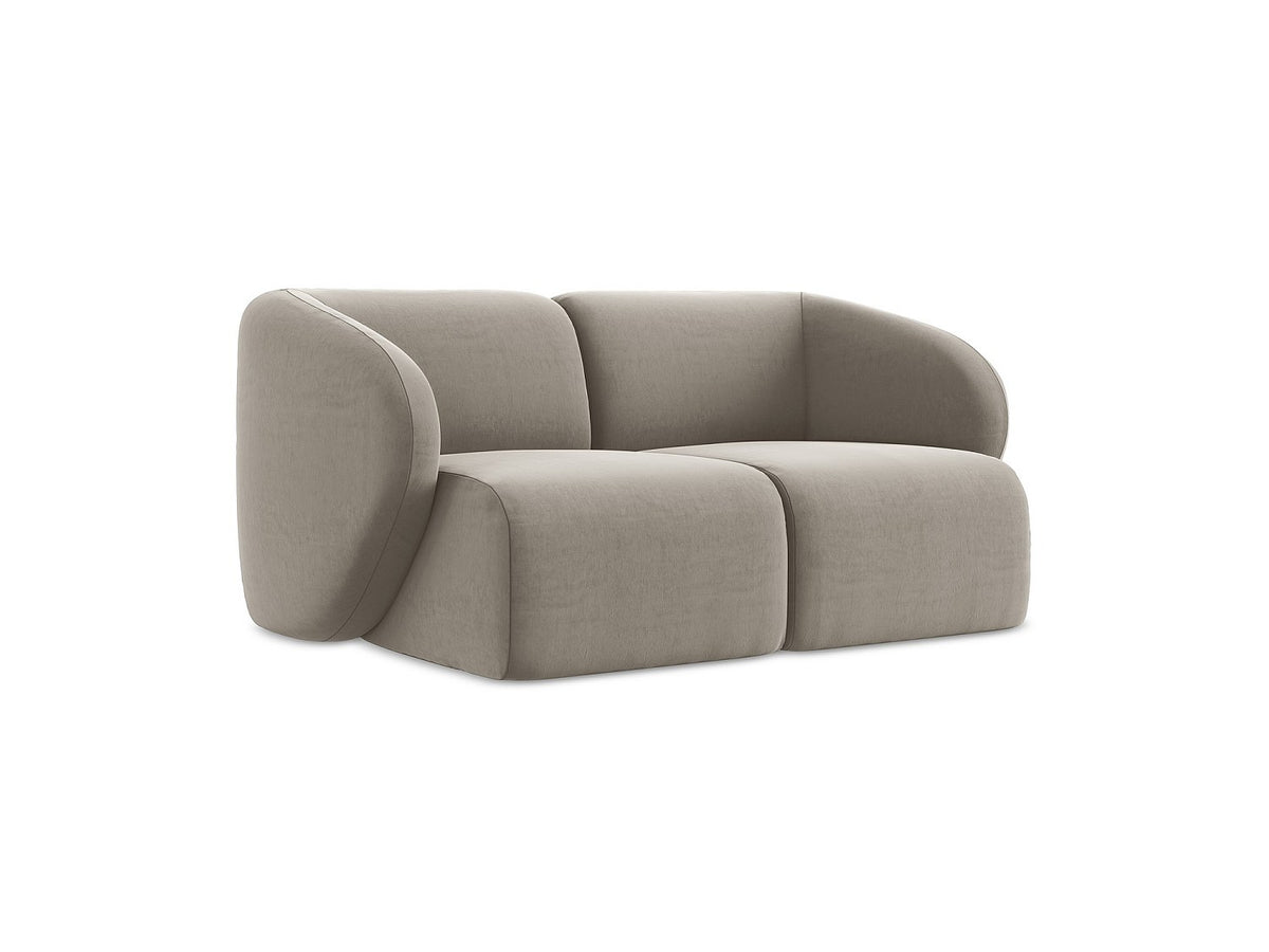 Canapé modulable 2 places taupe tissu