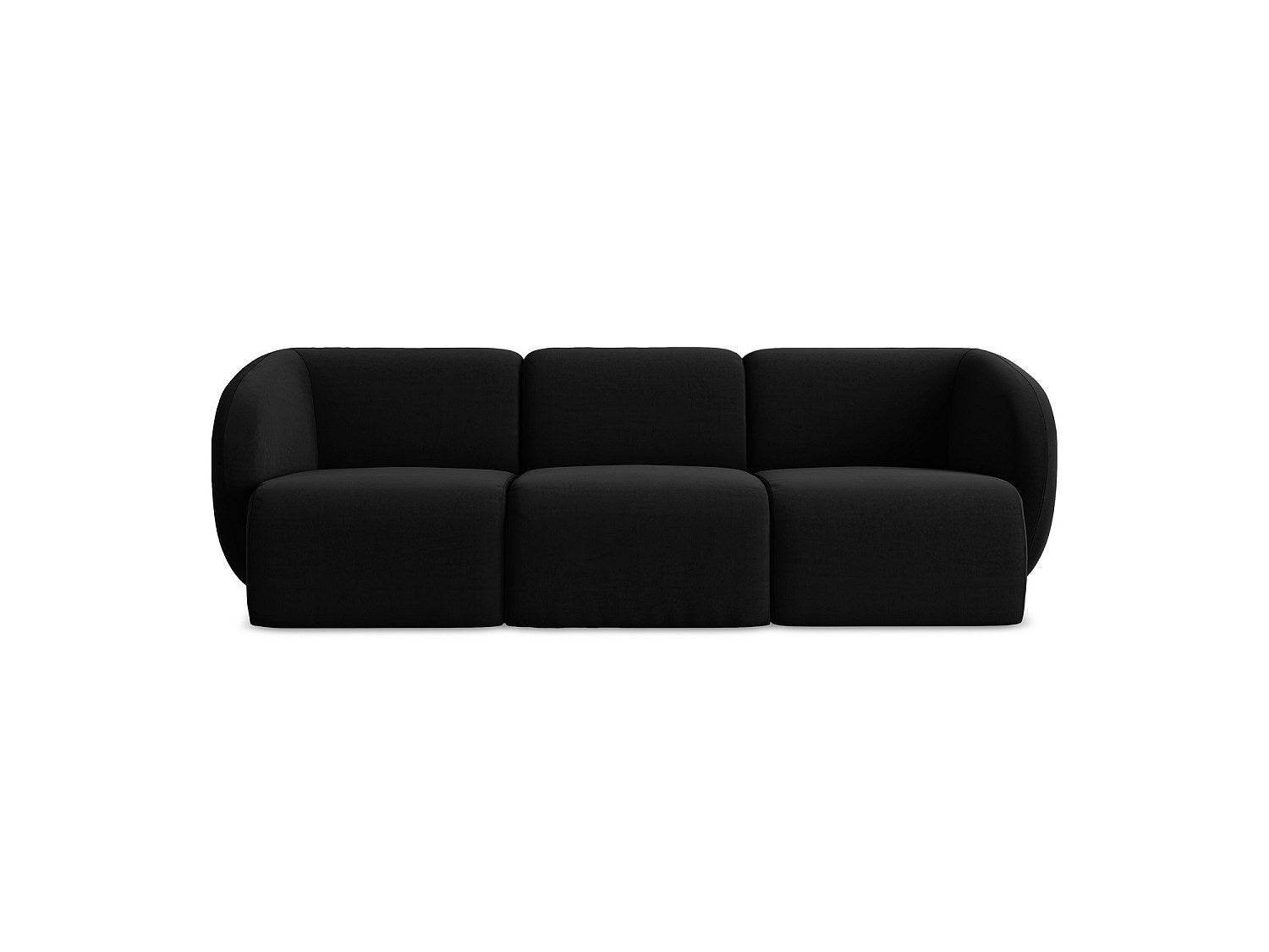 Canapé modulable 3 places noir tissu