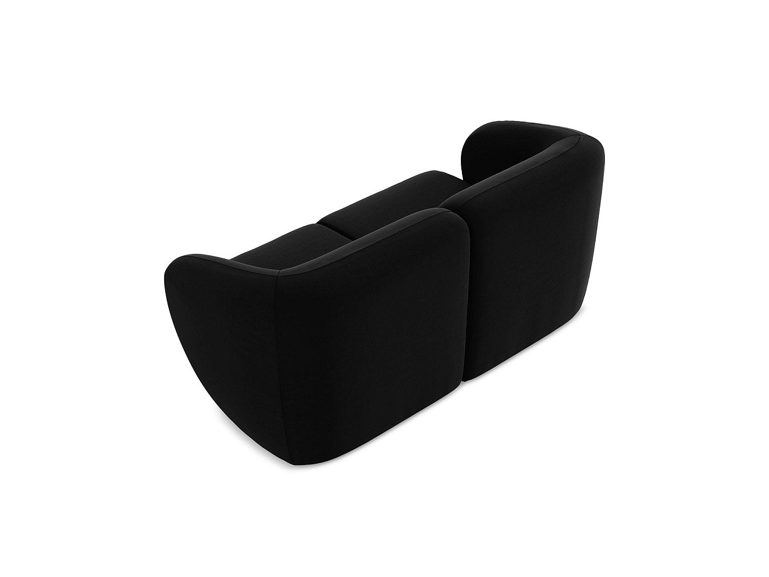 Canapé modulable 2 places noir tissu