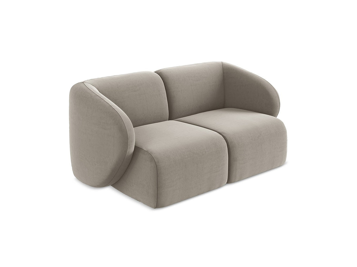 Canapé modulable 2 places taupe tissu