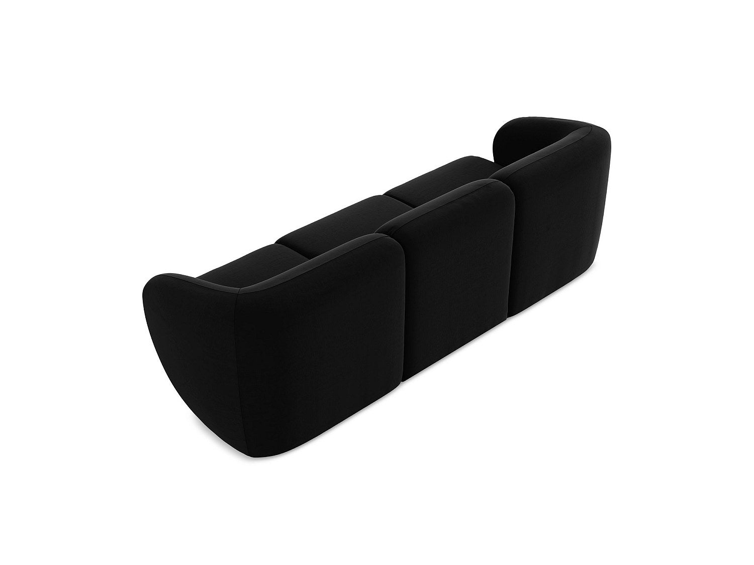 Canapé modulable 3 places noir tissu