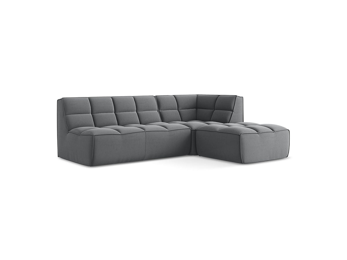 Canapé modulable 4 places gris tissu