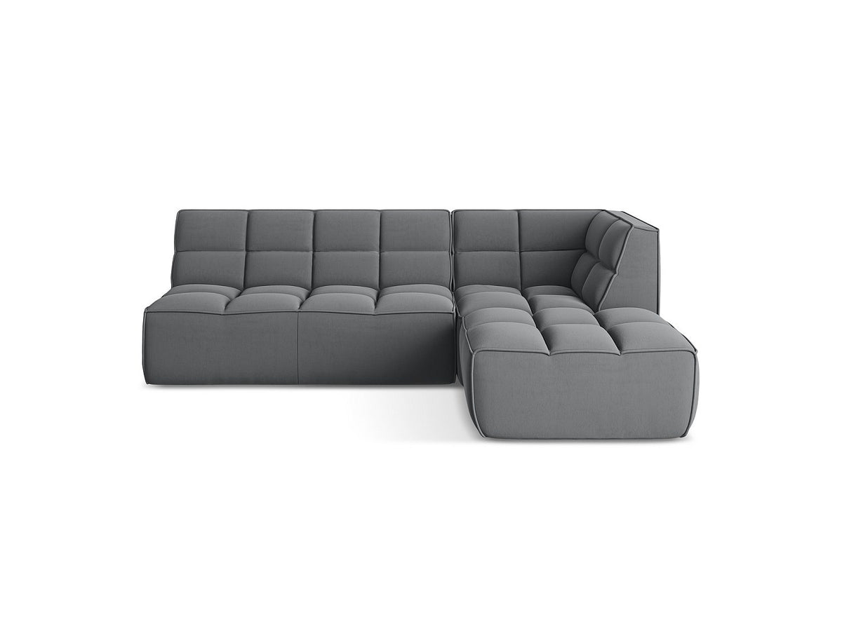 Canapé modulable 4 places gris tissu