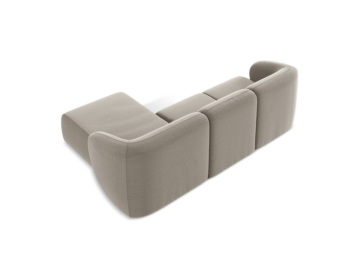 Canapé modulable 3 places taupe tissu