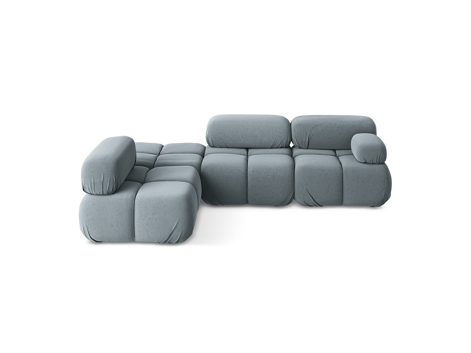 Canapé modulable 3 places bleu velours
