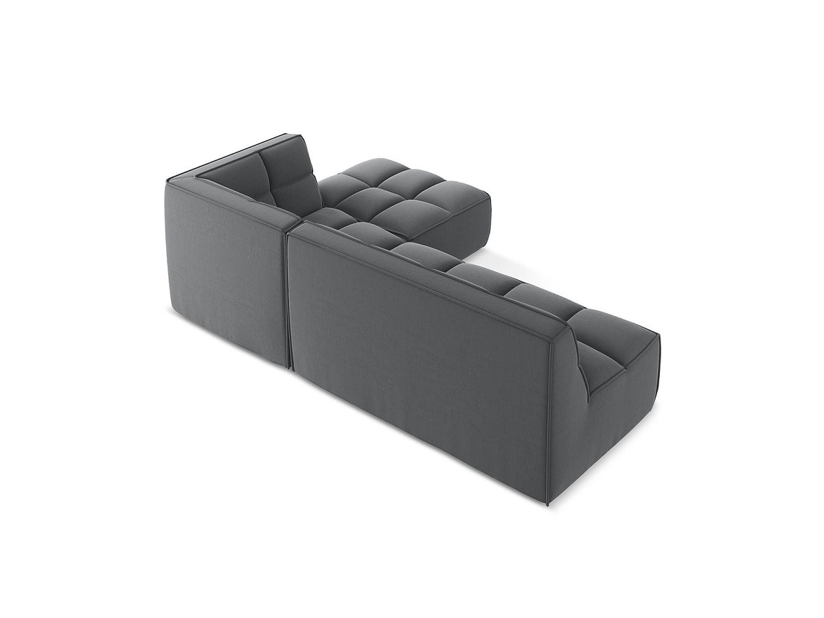 Canapé modulable 4 places gris tissu