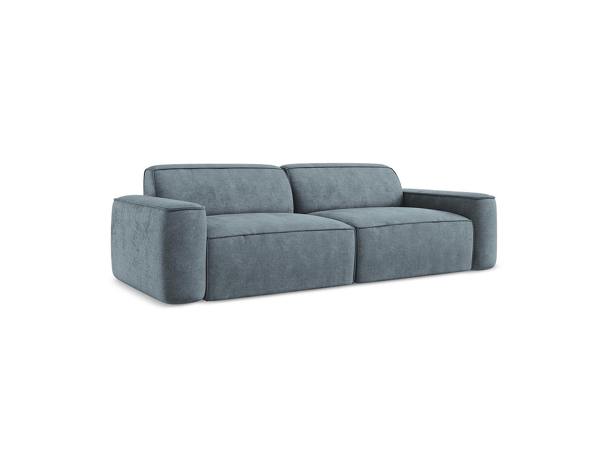 Canapé modulable 4 places bleu tissu