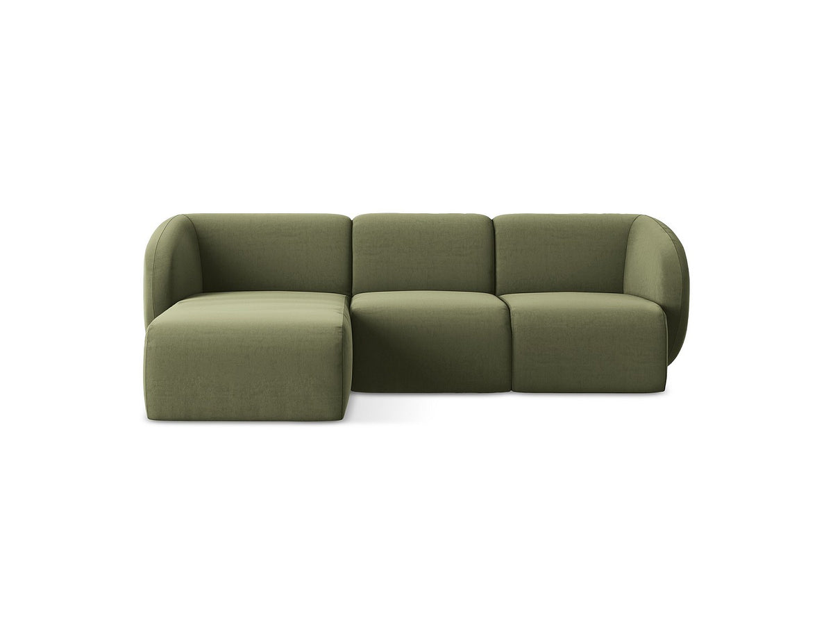 Canapé modulable 3 places vert tissu