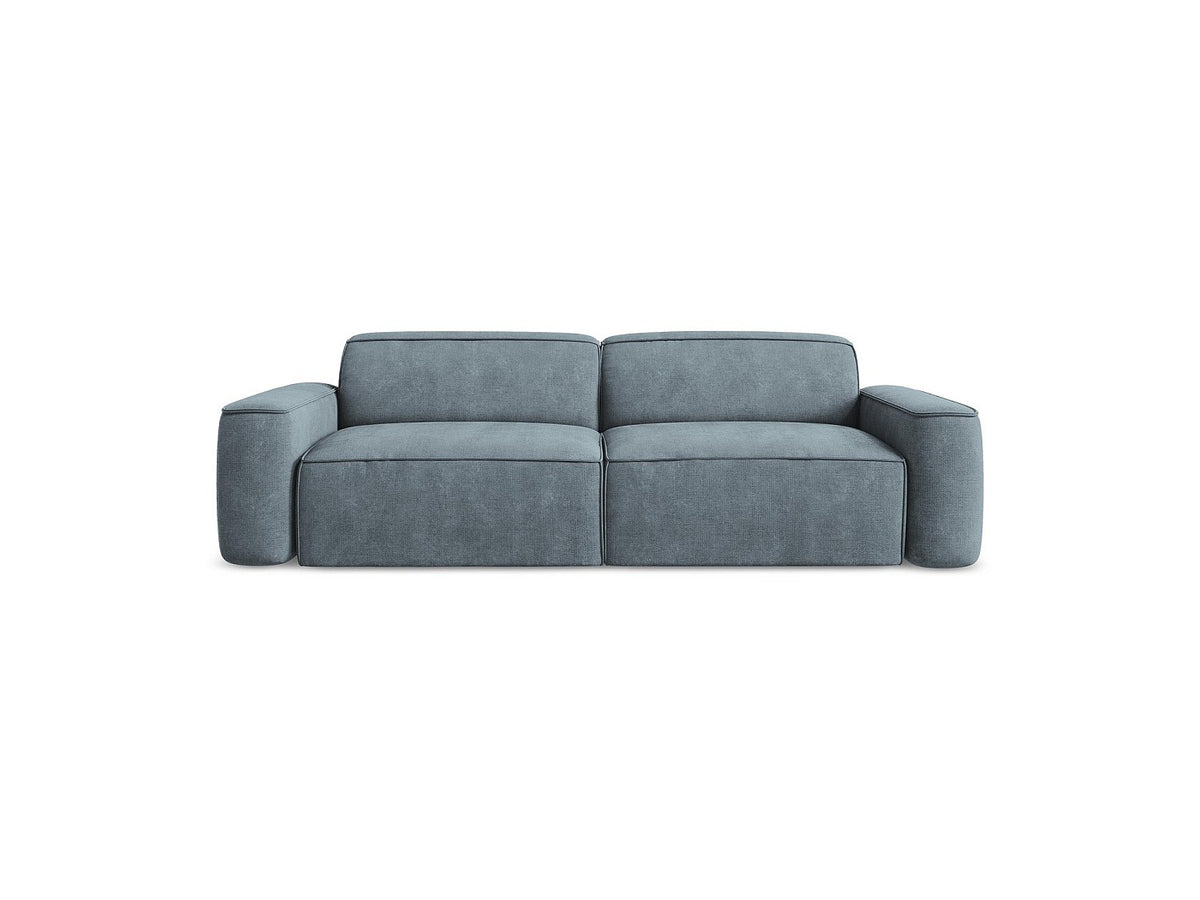 Canapé modulable 4 places bleu tissu