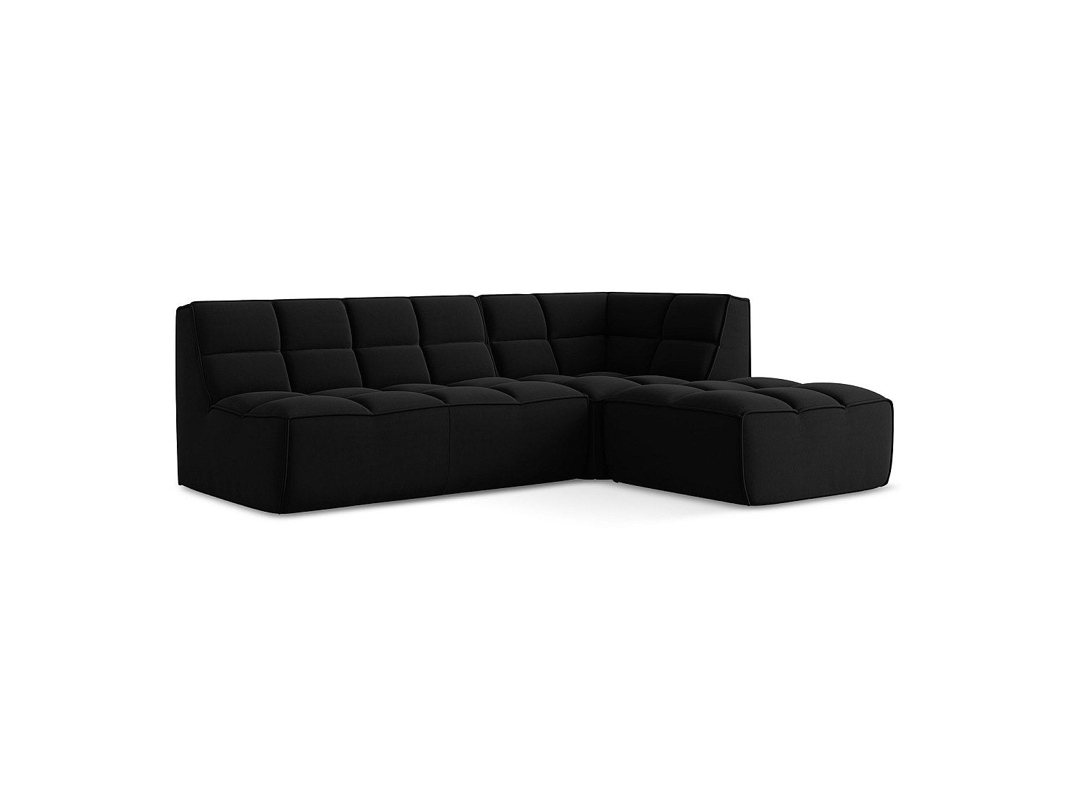 Canapé modulable 4 places noir tissu