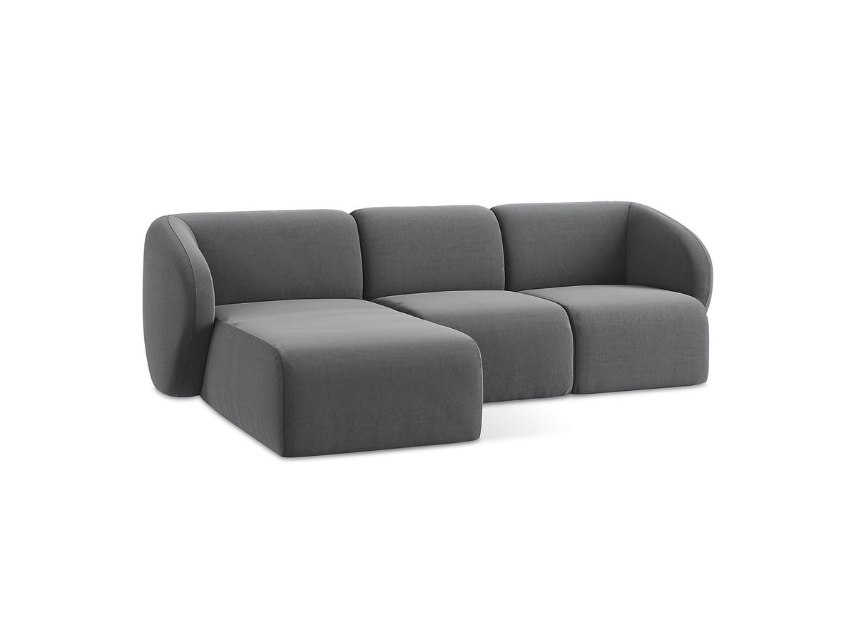Canapé modulable 3 places gris tissu