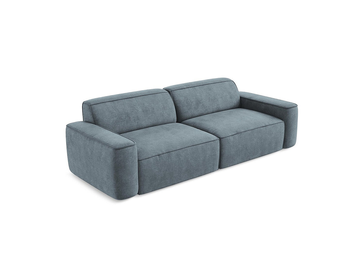 Canapé modulable 4 places bleu tissu