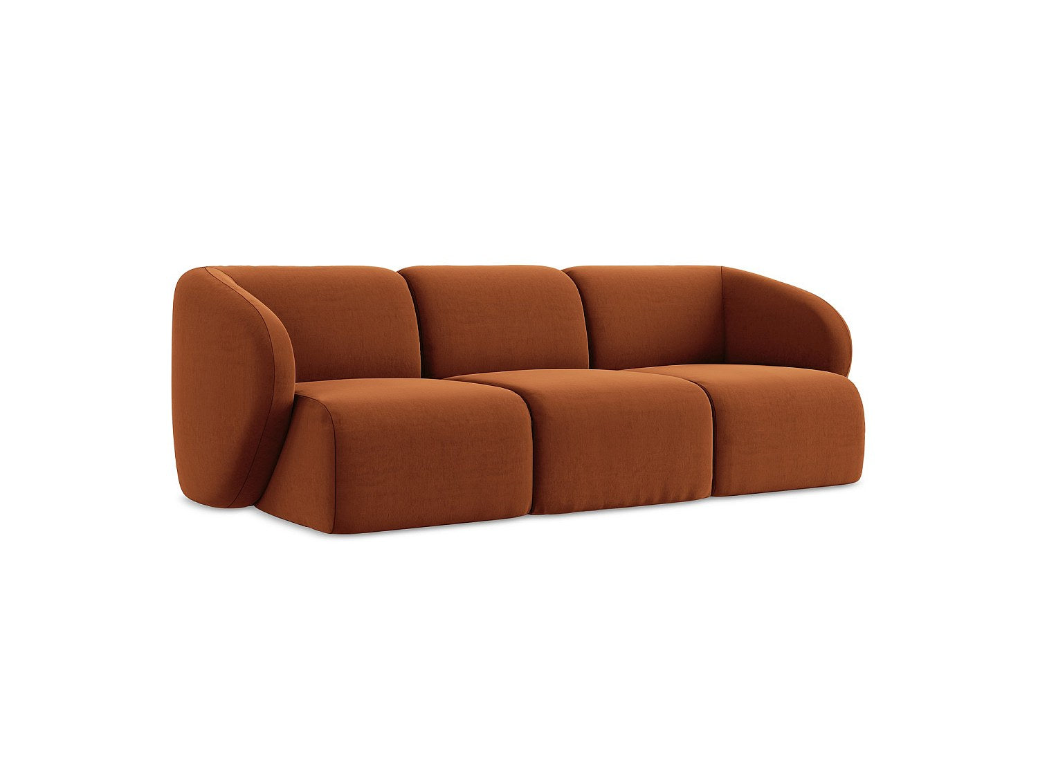 Canapé modulable 3 places orange tissu