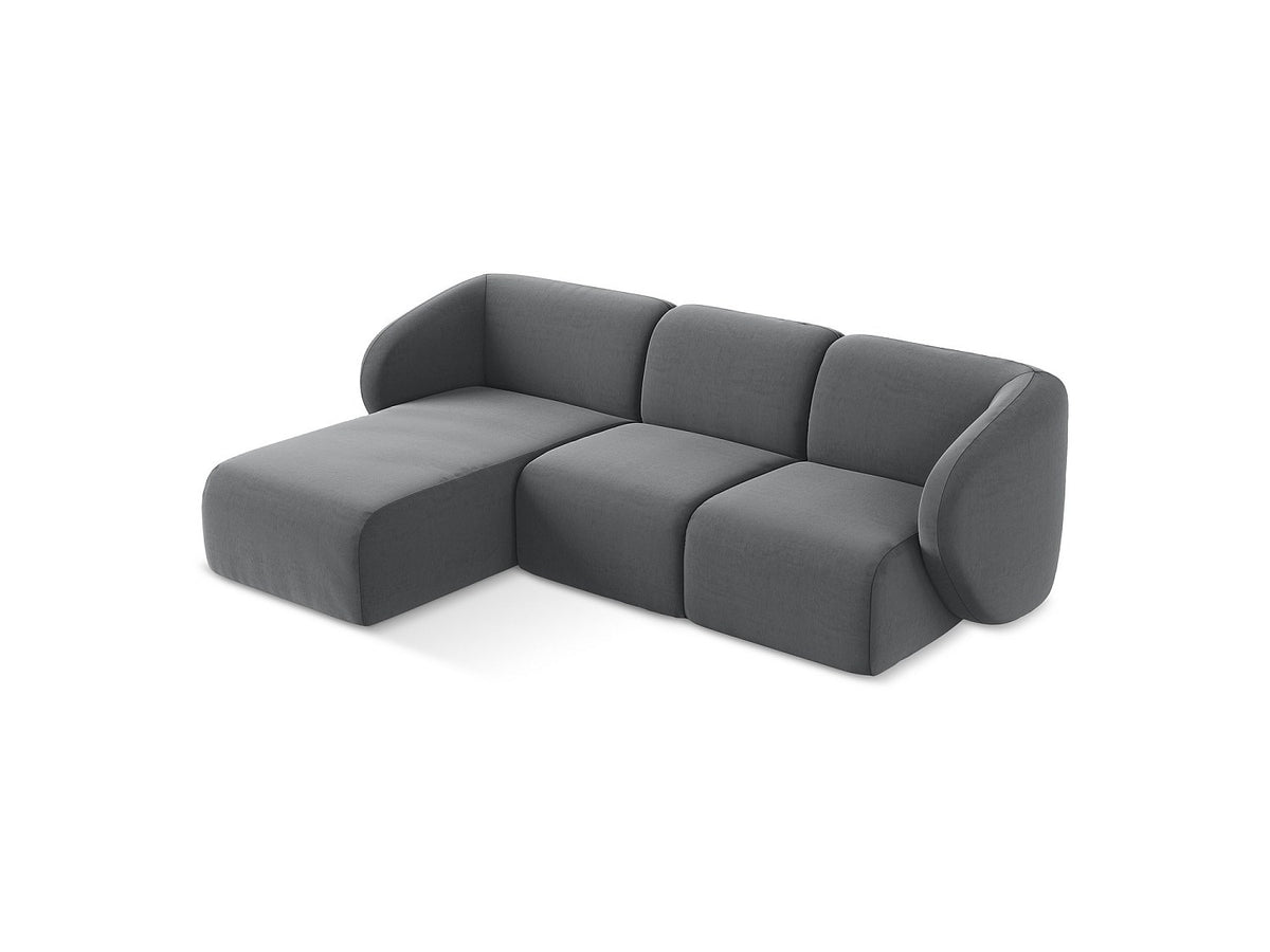 Canapé modulable 3 places gris tissu