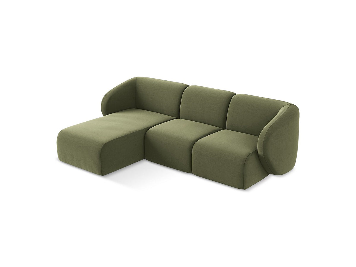 Canapé modulable 3 places vert tissu
