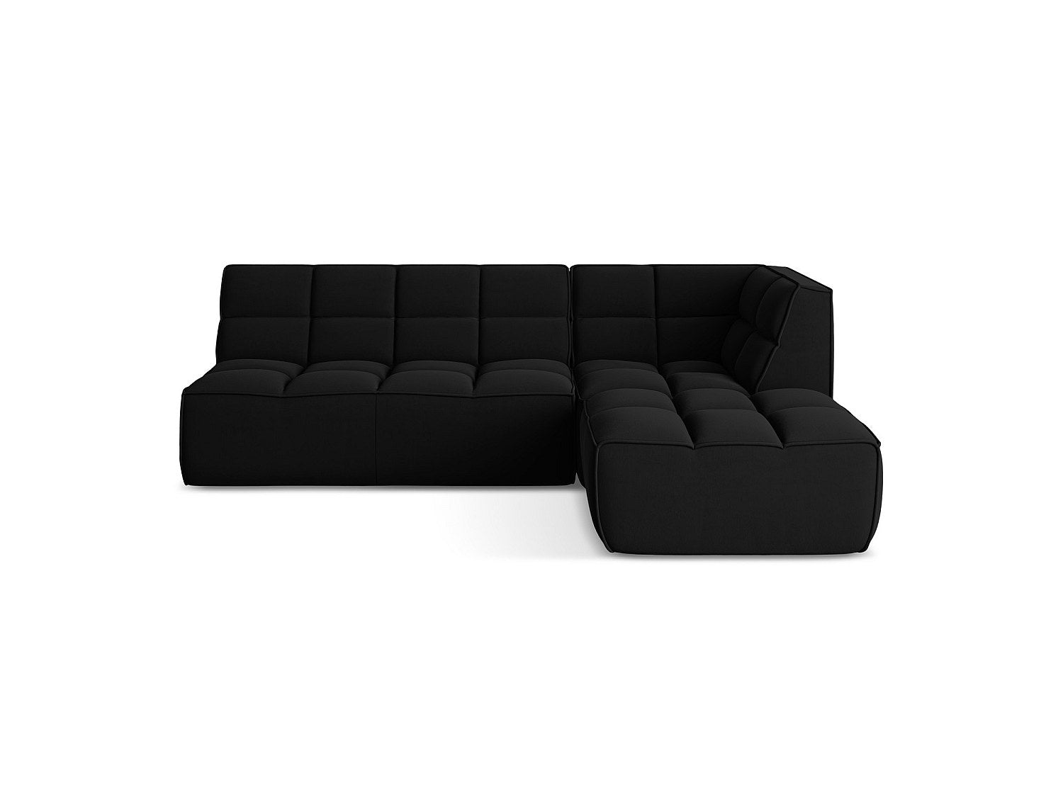 Canapé modulable 4 places noir tissu