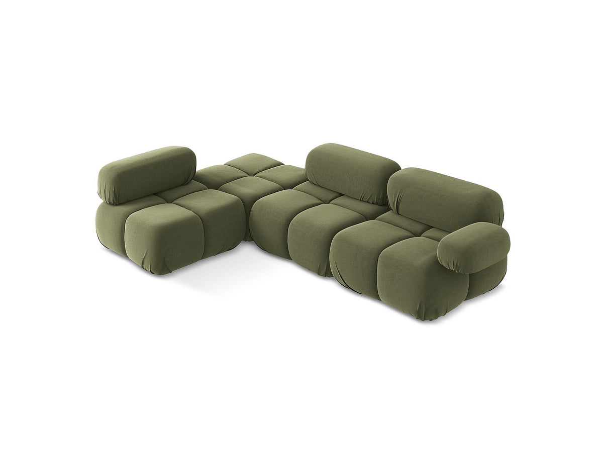 Canapé modulable 3 places vert velours