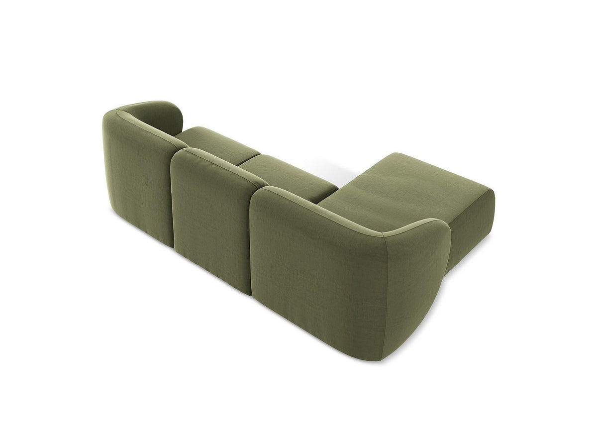 Canapé modulable 3 places vert tissu