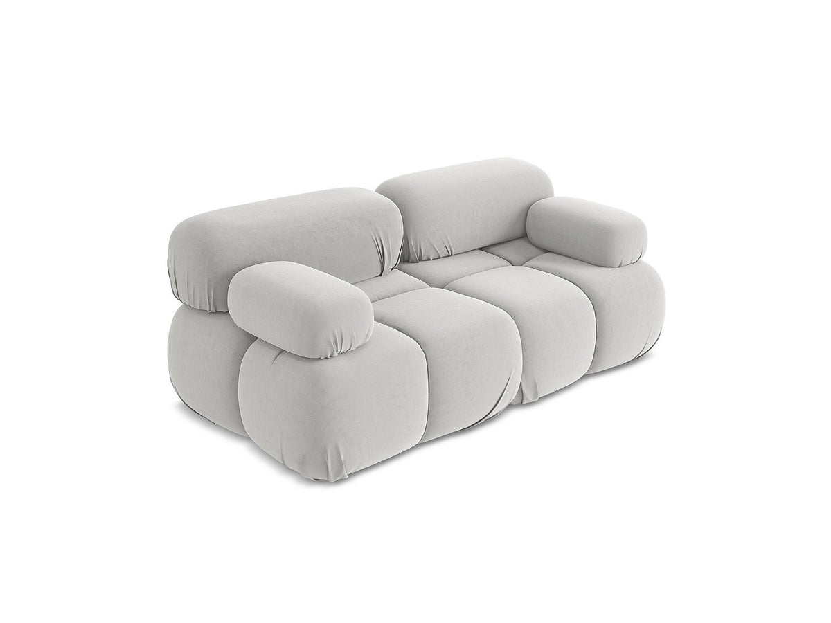 Canapé modulable 2 places gris velours