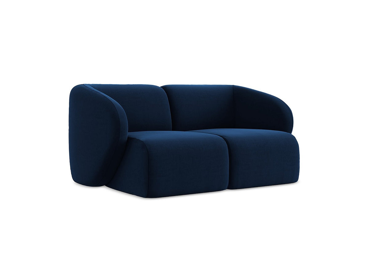 Canapé modulable 2 places bleu tissu