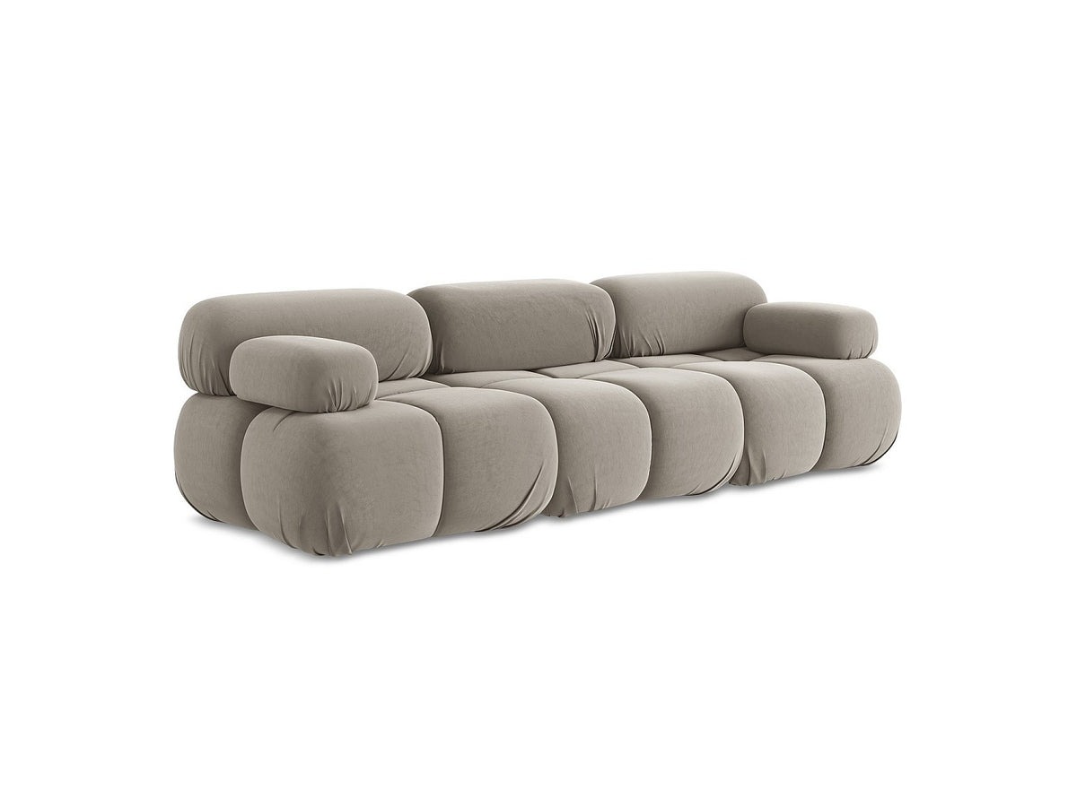 Canapé modulable 3 places taupe velours