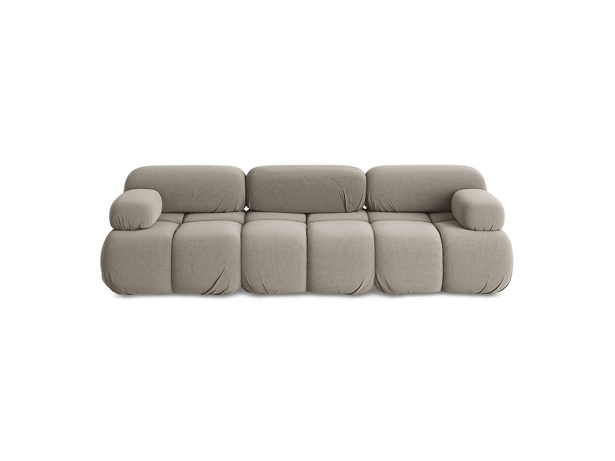 Canapé modulable 3 places taupe velours