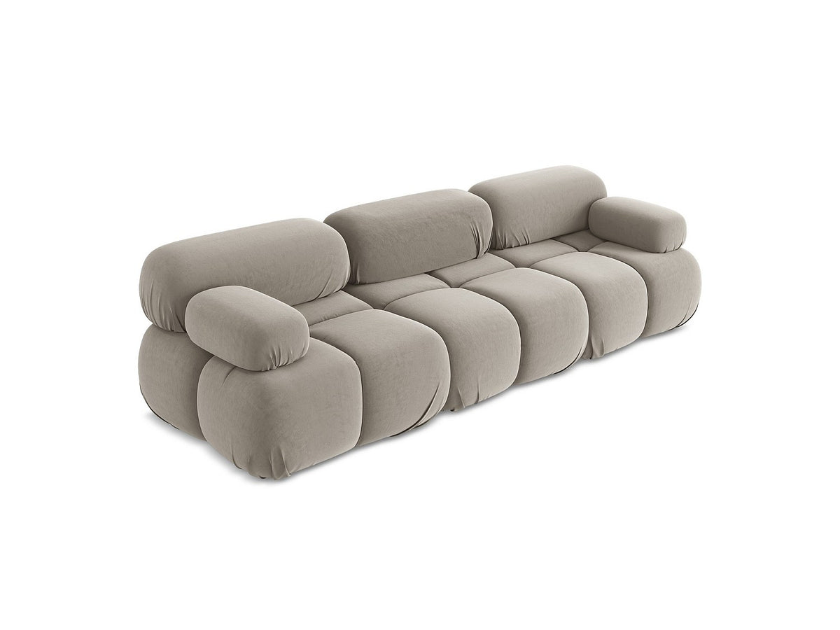 Canapé modulable 3 places taupe velours