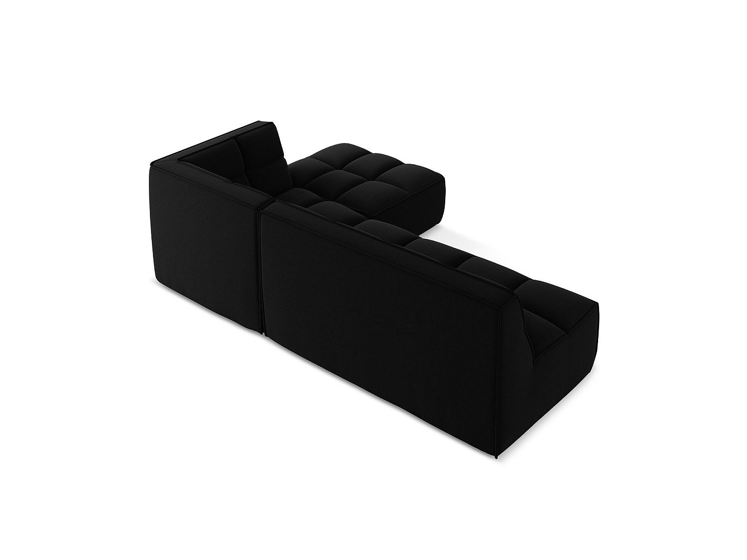 Canapé modulable 4 places noir tissu