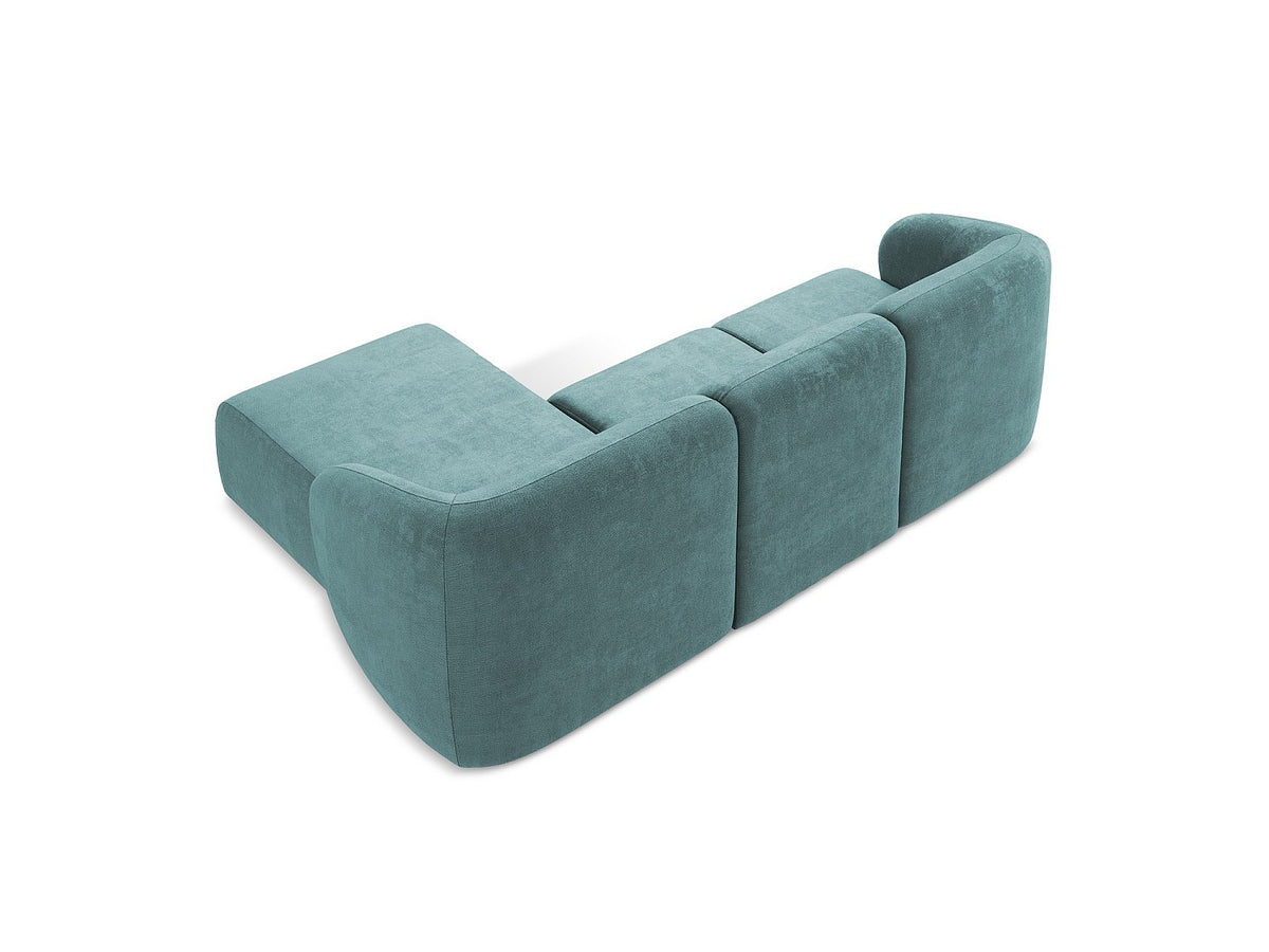 Canapé modulable 3 places bleu tissu