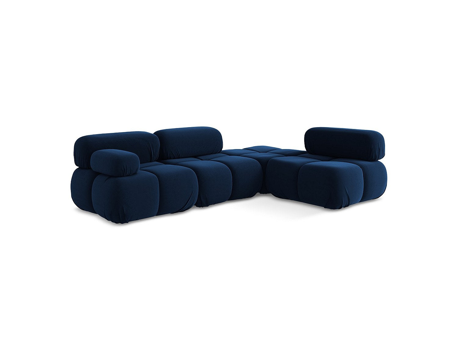 Canapé modulable 3 places bleu velours
