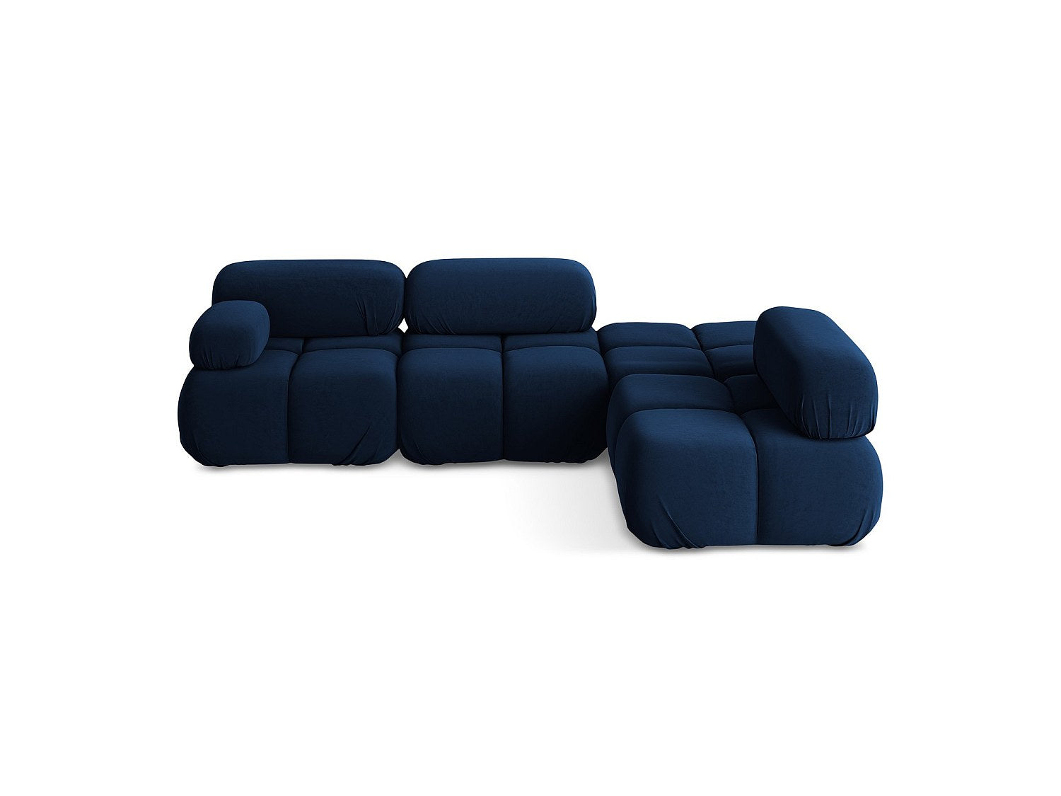 Canapé modulable 3 places bleu velours