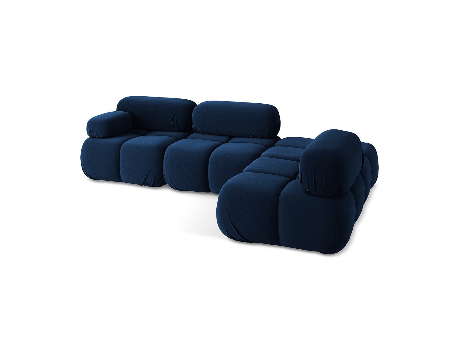 Canapé modulable 3 places bleu velours