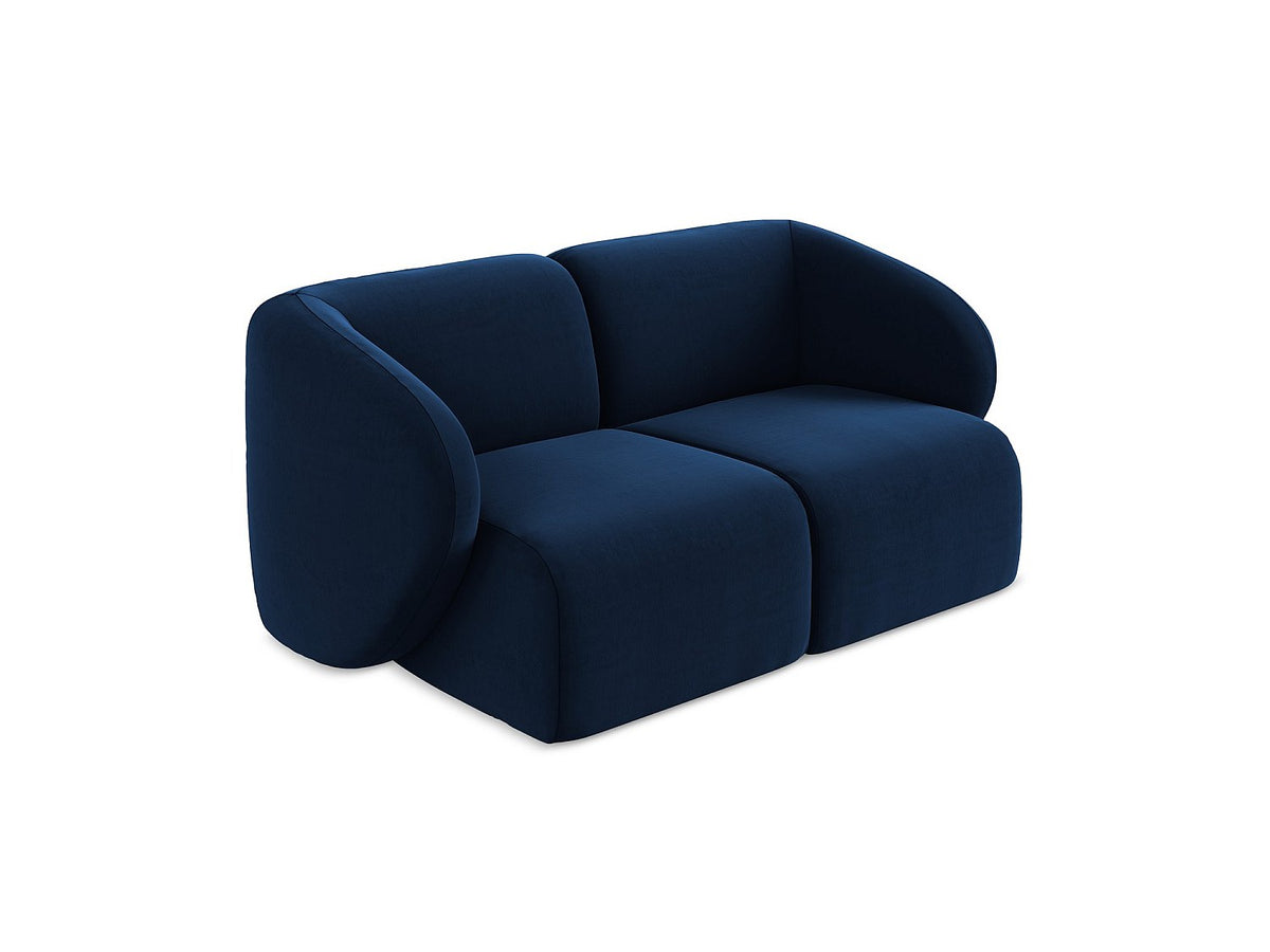 Canapé modulable 2 places bleu tissu