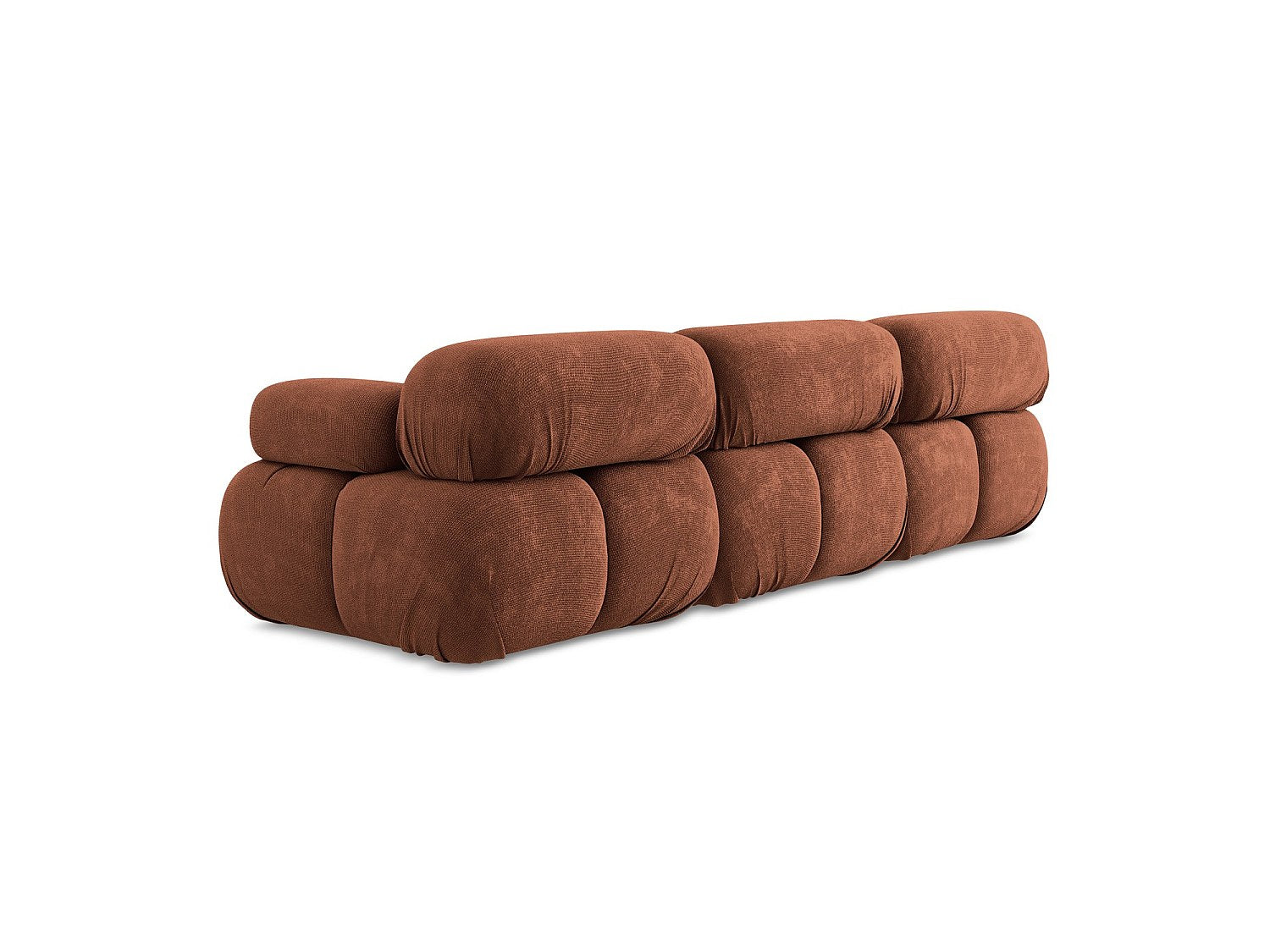 Canapé modulable 3 places orange tissu