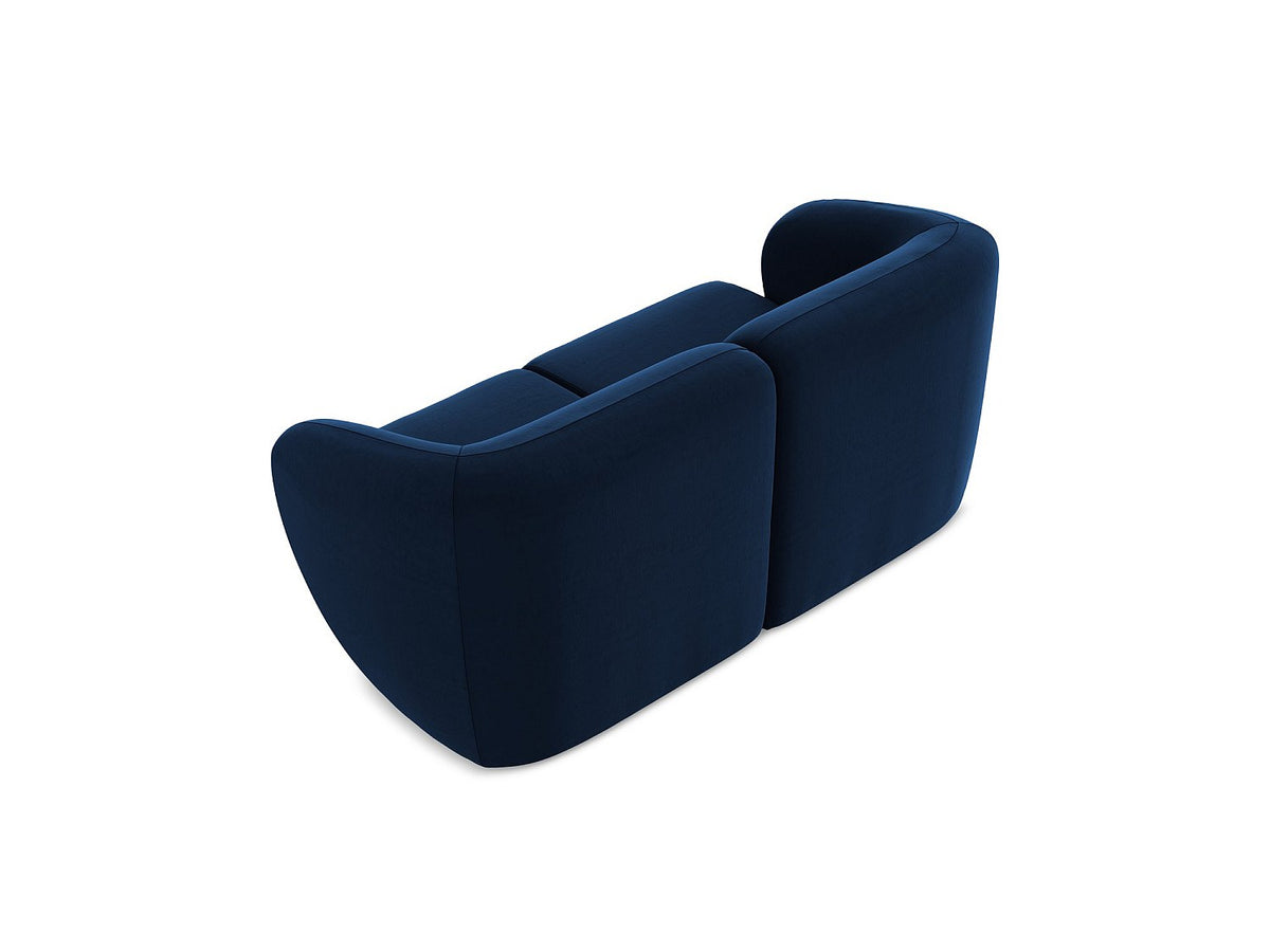 Canapé modulable 2 places bleu tissu