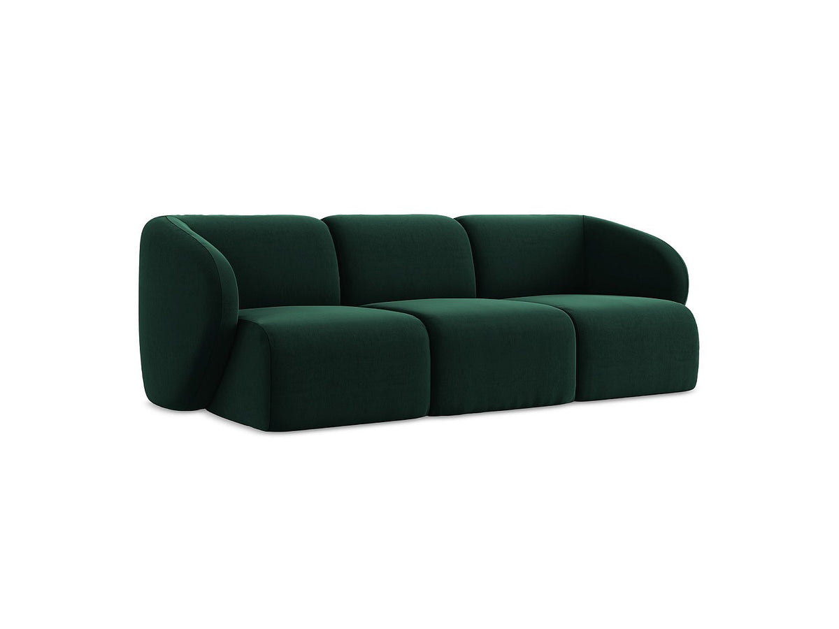 Canapé modulable 3 places vert tissu