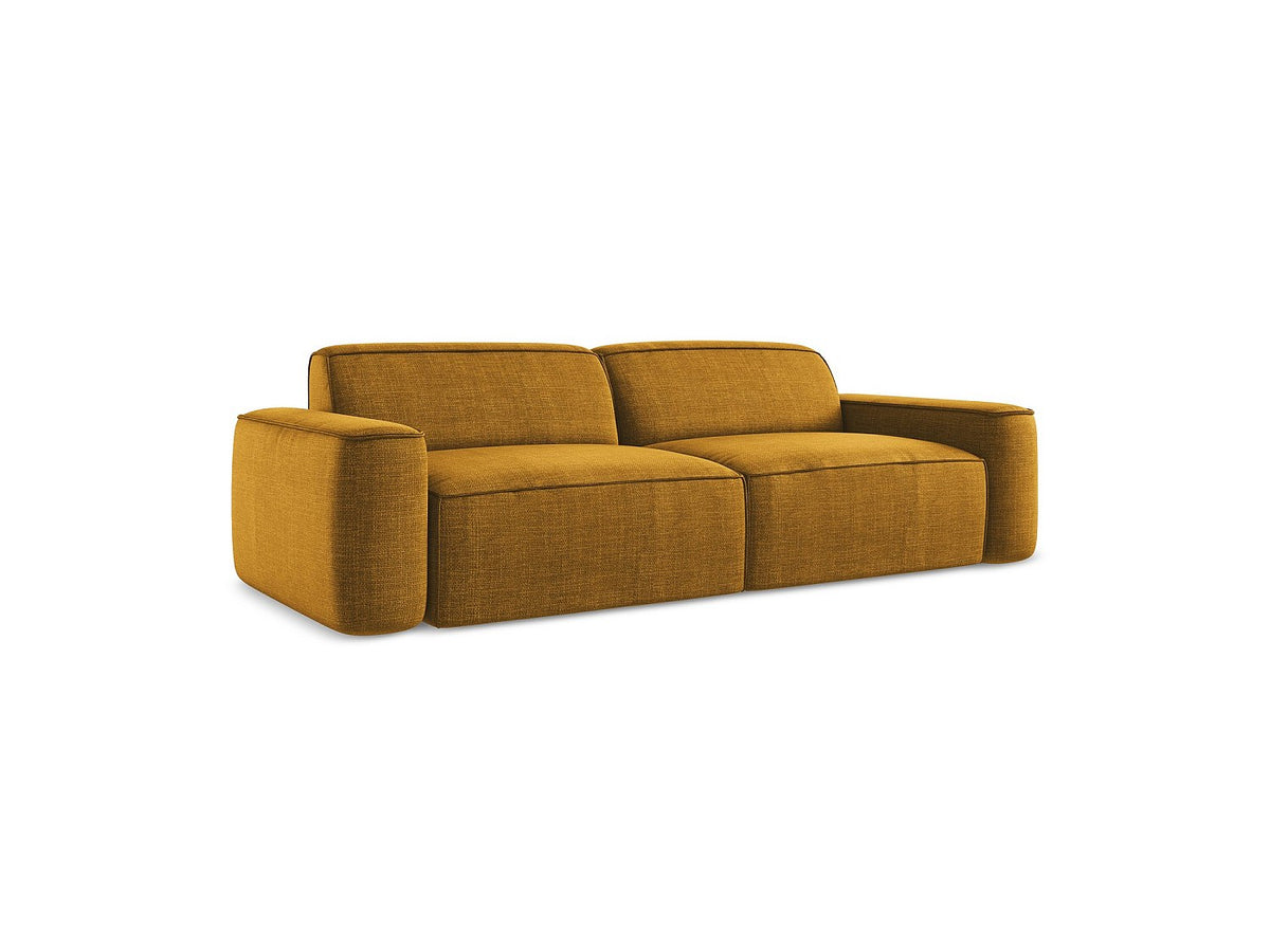 Canapé modulable 4 places jaune tissu