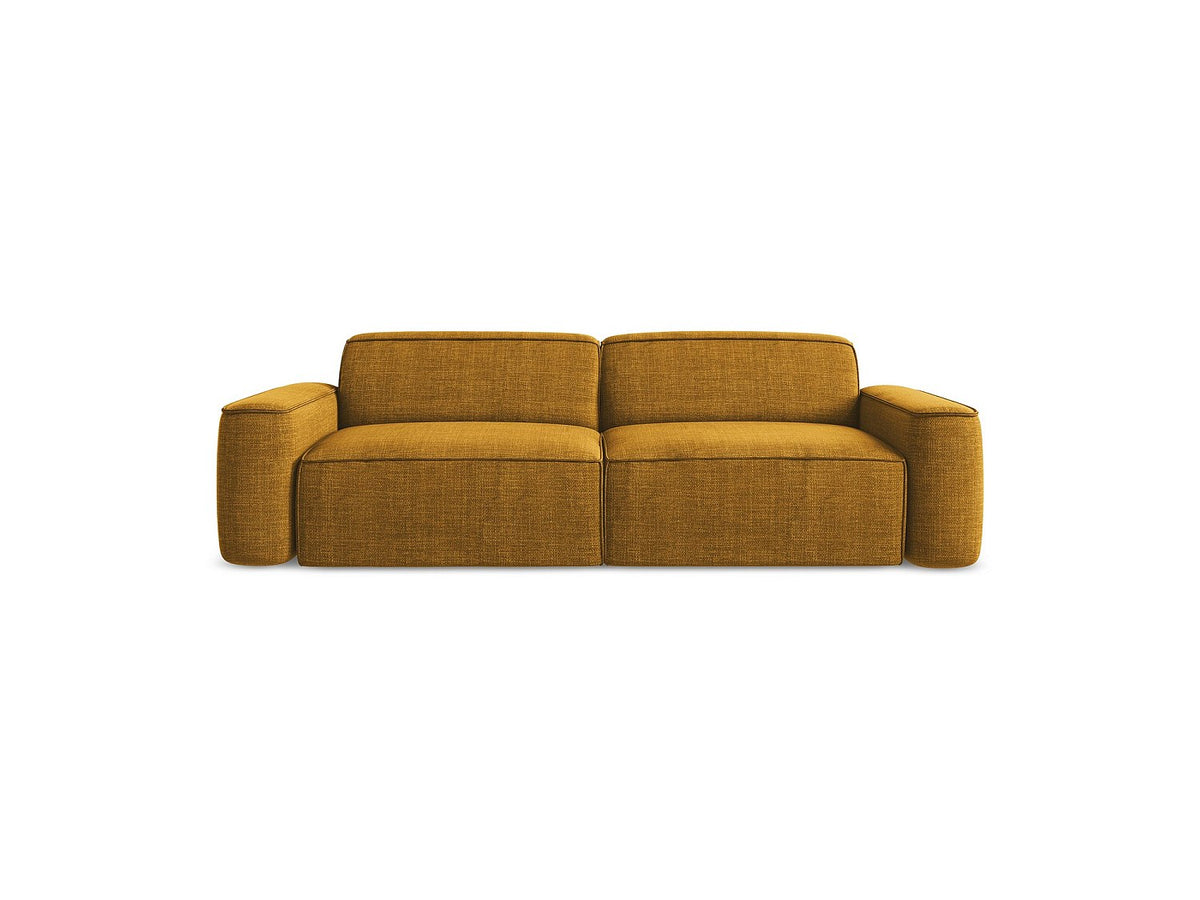 Canapé modulable 4 places jaune tissu