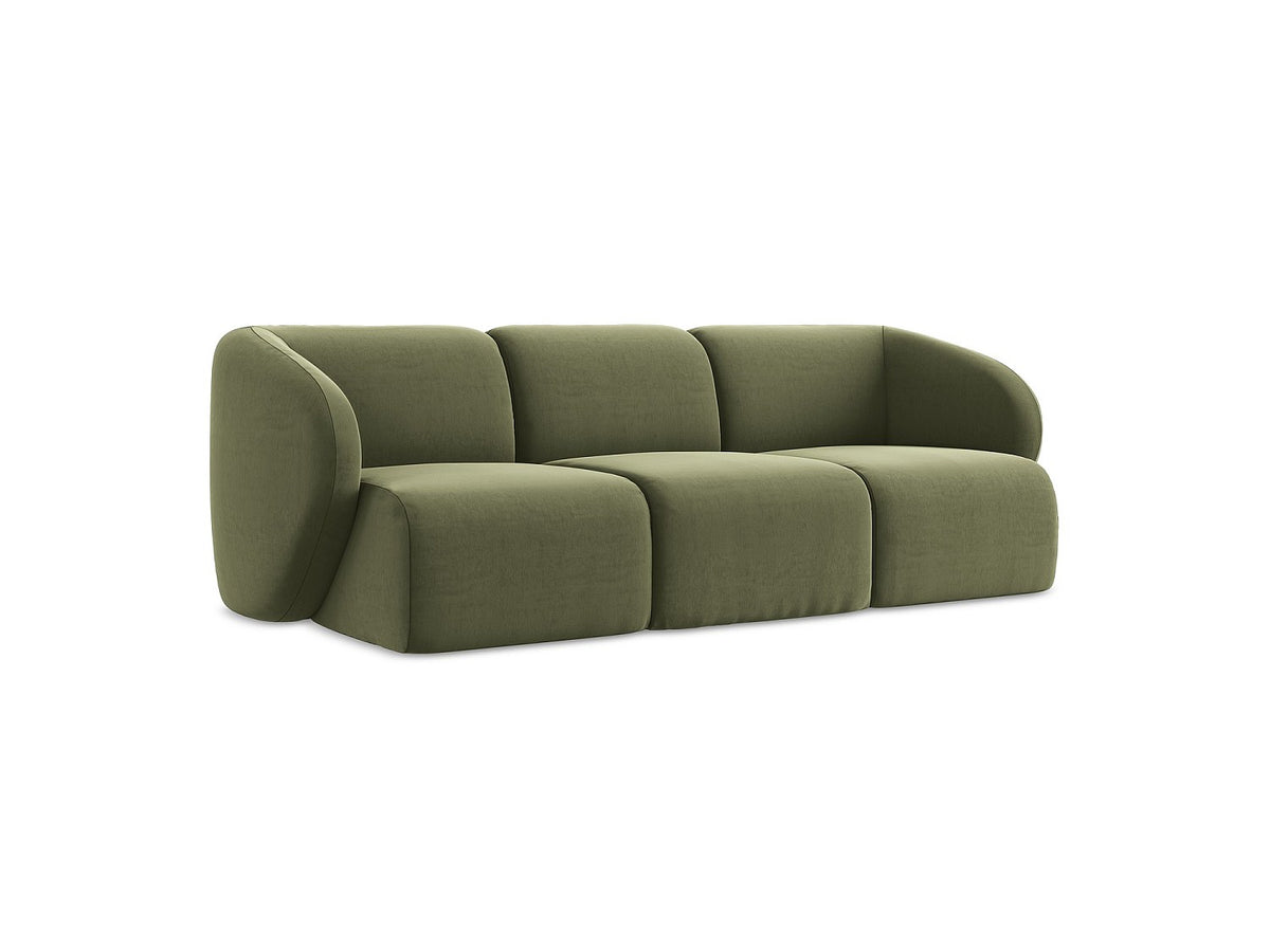 Canapé modulable 3 places vert tissu