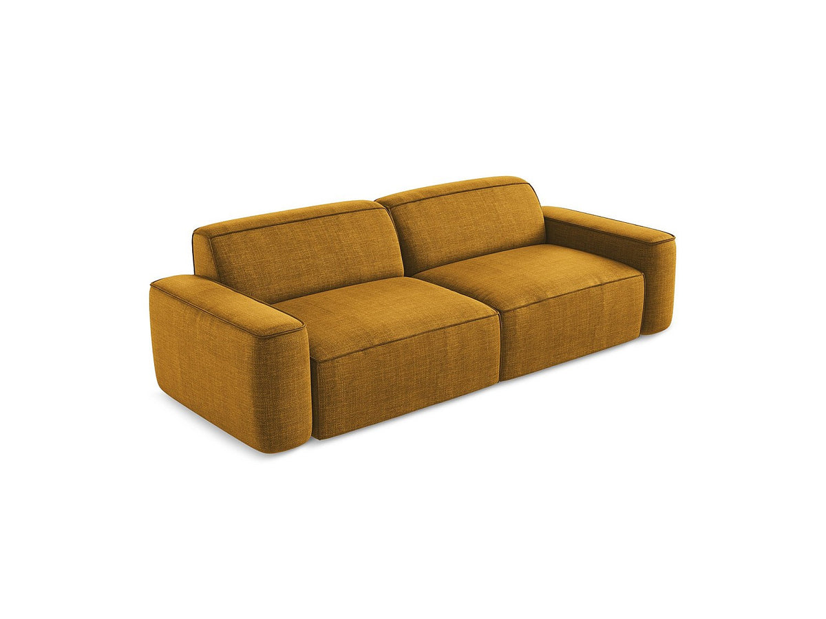 Canapé modulable 4 places jaune tissu